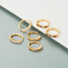 fashion copper gold-plated micro-set zircon earrings simple earrings
