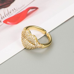 Mode Persönlichkeit Lippen Paar Ring Kupfer vergoldet Micro-Set Zirkon Öffnung verstellbarer Ring
