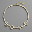 Lettre d39amour design cratif collier zircon chane cubaine hiphop personnalit bijoux en mtalpicture6