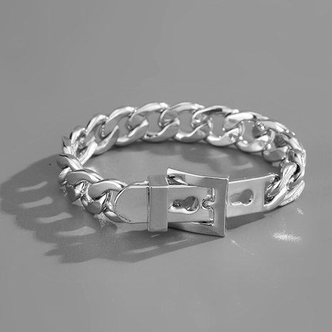 European and American simple hip hop belt buckle alloy bracelet wholesale NHXUD625544's discount tags