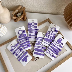 korean style alloy purple duckbill clip hairpin headwear 6-piece set