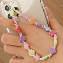 New Rainbow Pearl Shell Star Letter Beaded Mobile Phone Chainpicture7