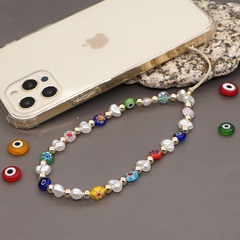 8mm glazed flat beads 5mm diamond gold beads white special-shaped imitation pearl  mobile phone chain
