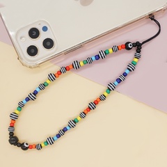 Nouveau Boho arc-en-ciel verre perles de riz perles de fil perlé anti-perte cordon de chaîne de téléphone portable