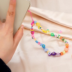 Colored glass round eyes mixed color transparent color smiley ocean star shell soft pottery eyes fruit mobile phone rope