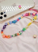 Colored glass round eyes mixed color transparent color smiley ocean star shell soft pottery eyes fruit mobile phone ropepicture10
