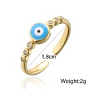 fashion drip oil devils eye ring copper plated gold open zircon ringpicture9