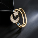 fashion star and moon design geometric opening ring dripping oil devil eye ring jewelrypicture8