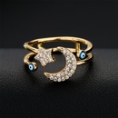 fashion star and moon design geometric opening ring dripping oil devil eye ring jewelrypicture9