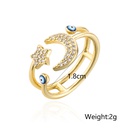 fashion star and moon design geometric opening ring dripping oil devil eye ring jewelrypicture10