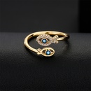 fashion dripping oil devils eye ring copper gold plated double fish design geometric open ringpicture8