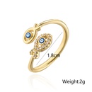 fashion dripping oil devils eye ring copper gold plated double fish design geometric open ringpicture10