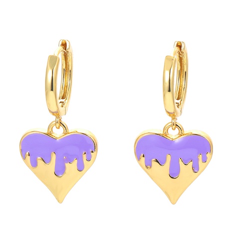 Korean version of heart drop oil pendant copper earrings's discount tags