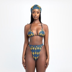 fashionwomen's split strap printing swimsuit bikini