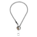 Simple geometric hollow chain ring bottle opener pendant Cuban chain necklacepicture6