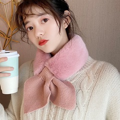Style coréen automne et hiver écharpe en fourrure de lapin nouvelle protection du cou écharpe croisée écharpe chaude en peluche