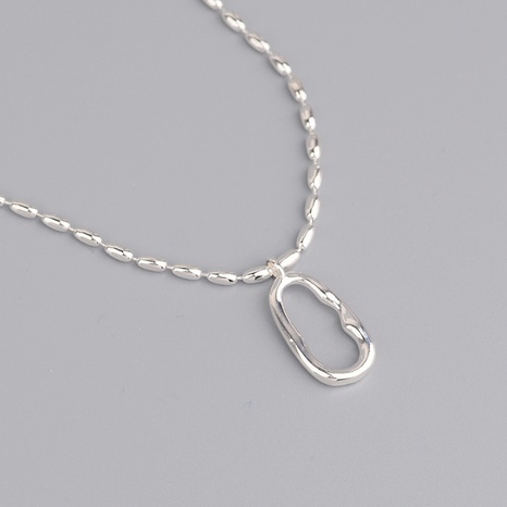 Fashion geometric solid color irregular oval pendant copper necklace wholesale NHLON625859's discount tags