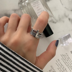 Korean style niche irregular face personality creative new adjustable ring fashion simple copper ring