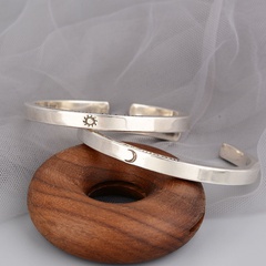 Korean version of the simple fashion sun moon couple copper bracelet