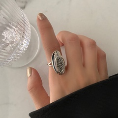 Koreanischer retro einfacher ovaler Zeigefingerring Modedesign Sinn Persönlichkeit offener Ring