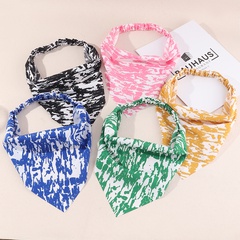 European and American new triangle tie-dye elastic hairband