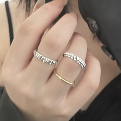 Niche element circle gold ring simple fish scale alloy ring set wholesale