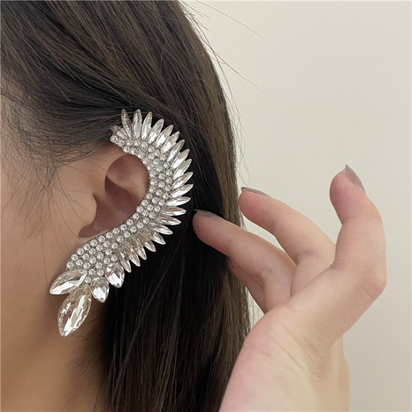 European and American exaggerated question mark ear clips diamond angel wings earrings NHYQ626008's discount tags