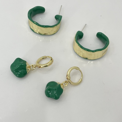 retro paint enamel irregular pendant alloy earrings's discount tags