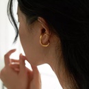 Korean style retro twisted metal rhinestone cross ear clip simple temperament ear clippicture8