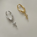Korean style retro twisted metal rhinestone cross ear clip simple temperament ear clippicture10