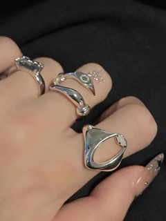 Niche design spider liquid symbol set ring fashion exquisite open ring