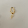 Korean style retro twisted metal rhinestone cross ear clip simple temperament ear clippicture11