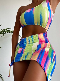 2022 European and American tie-dye color swimsuit one-piece two-piece set