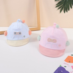 spring new cartoon robot soft-brimmed hat 0-6 months newborn male and female baby hat