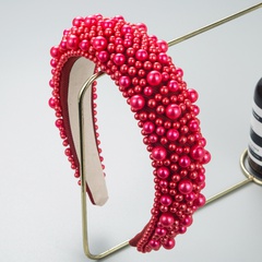 Large and small pearl sponge thickened red headband wholesale