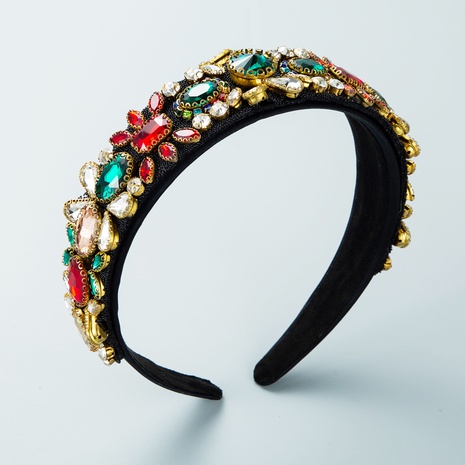 baroque fashion gemstone embellished wide headband wholesale's discount tags