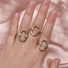 New Retro Copper Diamond Spirit Snake Open Ring Simple Ring Wholesale