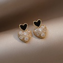 Koreas new heart stitching rhinestone alloy earringspicture7