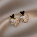 Koreas new heart stitching rhinestone alloy earringspicture8