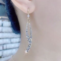 Korean cross fishtail alloy diamond earrings
