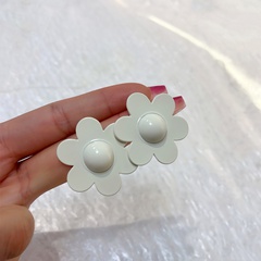 fashion solid color painted flowers alloy stud earrings