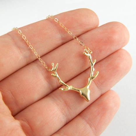 Vintage antler Christmas elk reindeer pendant copper necklace bracelet ankle wholesale NHMO628419's discount tags