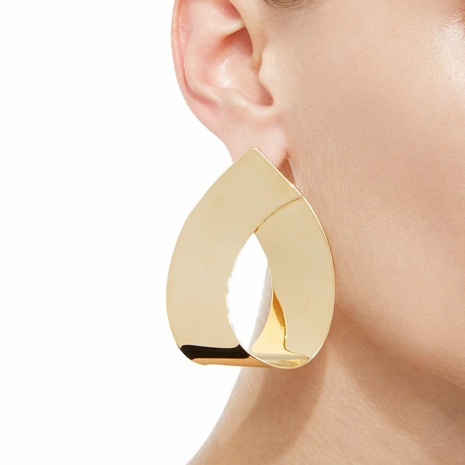 fashion new jewelry geometric hollow water drop earrings wholesale NHAJ628427's discount tags