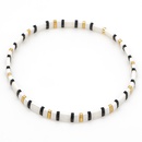 Egyptian retro style glass tila beads handbeaded black and white stacked braceletpicture10