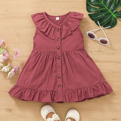 2022 wholesale new girls vest dress casual children's solid color sleeveless skirt