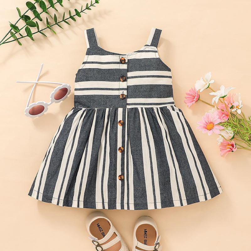 childrens clothing 2022 summer style little girl striped suspender skirt childrens dress