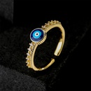 fashion dripping oil devils eye open ring copperplated 18K gold microset zircon ringpicture2