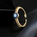 fashion dripping oil devils eye open ring copperplated 18K gold microset zircon ringpicture3