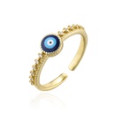 fashion dripping oil devils eye open ring copperplated 18K gold microset zircon ringpicture5