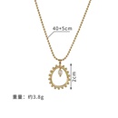 retro 14k gold pearl ring necklace leaf titanium steel collarbone chainpicture5